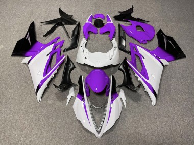 13-16 Glänzend Weiß & Lila Daytona 675 Verkleidung