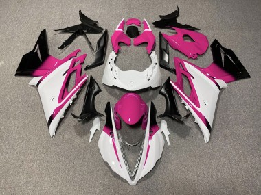 13-16 Glänzend Weiß & Pink Daytona 675 Verkleidung