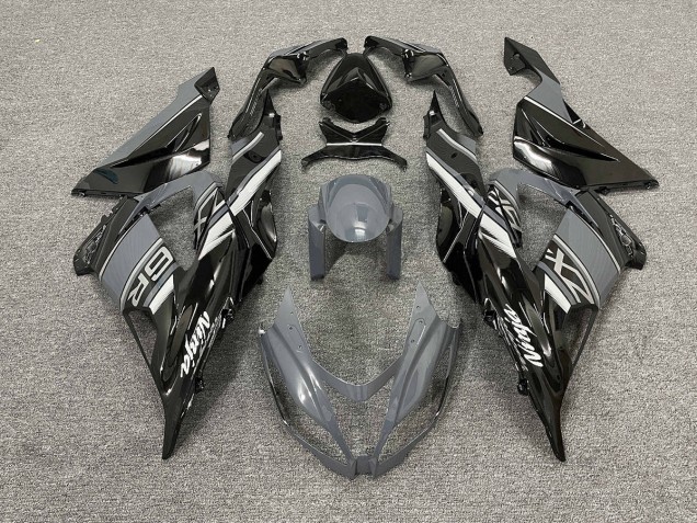 13-18 Glänzend Grau & Schwarz ZX6R Verkleidung