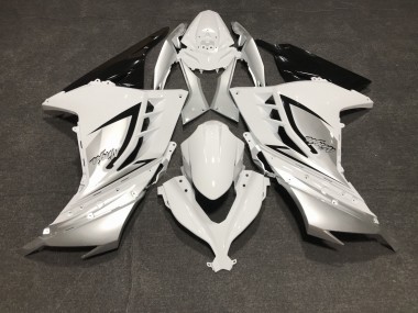 13-18 Glänzend Weiß & Silber Ninja 300 Verkleidung