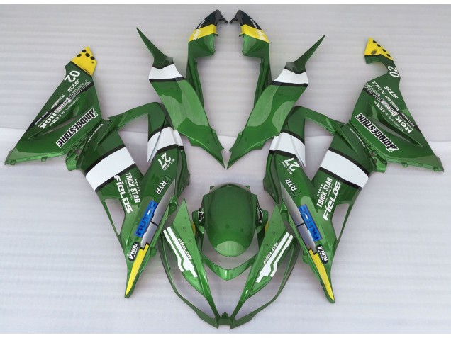 13-18 Grüner Logostil ZX6R Verkleidung
