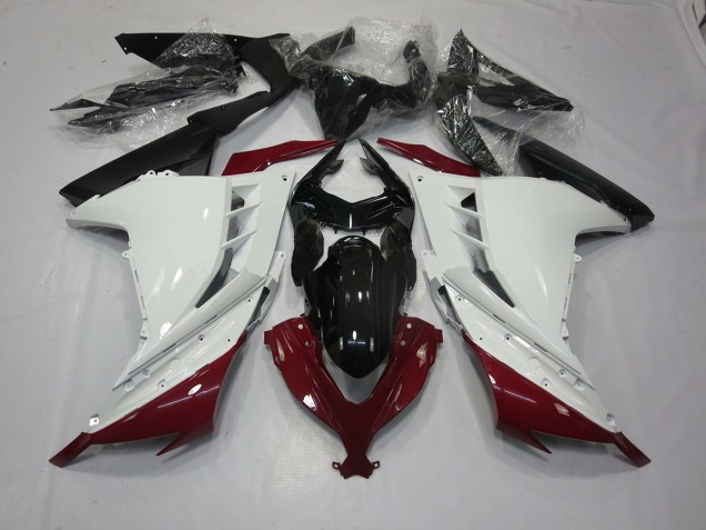 13-18 Kastanienbraun & Weiß Ninja 300 Verkleidung