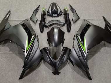 13-18 Matt Schwarz & Grün Ninja 300 Verkleidung
