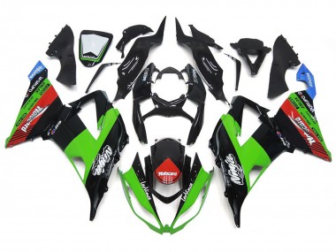 13-18 Motocard Grün & Schwarz ZX6R Verkleidung