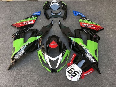13-18 Rennen-Stil Grün ZX6R Verkleidung