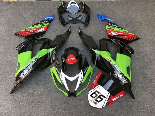 13-18 Rennen-Stil Grün ZX6R Verkleidung