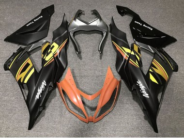 13-18 Schwarz Glänzend & Orange ZX6R Verkleidung