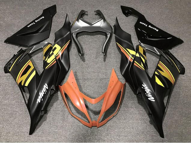 13-18 Schwarz Glänzend & Orange ZX6R Verkleidung