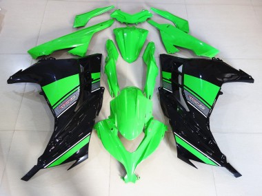 13-18 Schwarz & Grün Glänzend Ninja 300 Verkleidung