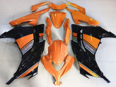 13-18 Sonnenaufgangsorange & Schwarz Ninja 300 Verkleidung
