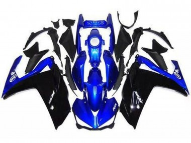 15-18 Glänzendes Schwarz & Blau R3 Verkleidung