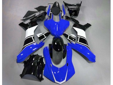 15-19 Glänzend Blau Weiß & Schwarz R1 Verkleidung