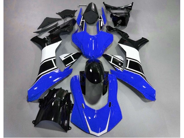15-19 Glänzend Blau Weiß & Schwarz R1 Verkleidung