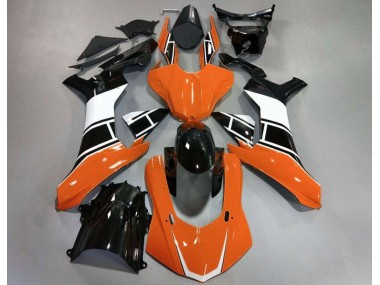 15-19 Orange Glänzend Silber & Schwarz R1 Verkleidung
