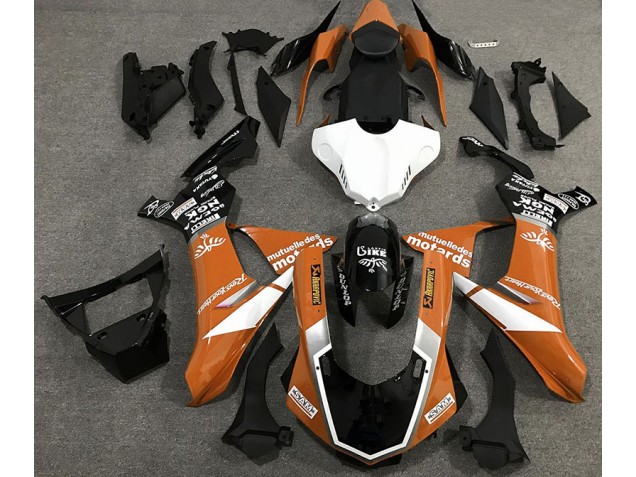 15-19 Orange Glänzender Logostil R1 Verkleidung