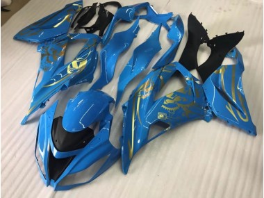 16-19 Glänzend Blau Mit Gold ZX10R Verkleidung