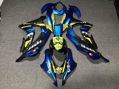 16-19 Metallisch Blauer Hai ZX10R Verkleidung
