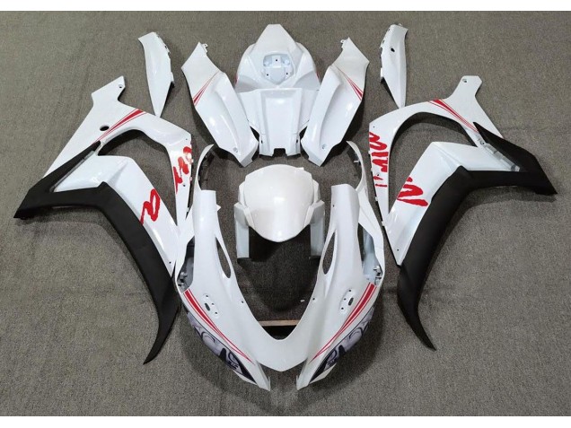 16-19 Perlweiß & Rot Logos ZX10R Verkleidung