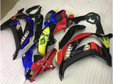 16-19 Rot & Blau-Gelber Hai ZX10R Verkleidung