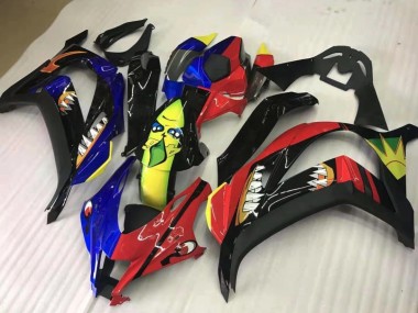 16-19 Rot & Blau-Gelber Hai ZX10R Verkleidung