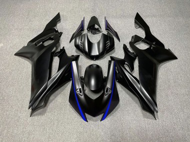17-21 Matt Schwarze & Blaue Akzente R6 Verkleidung
