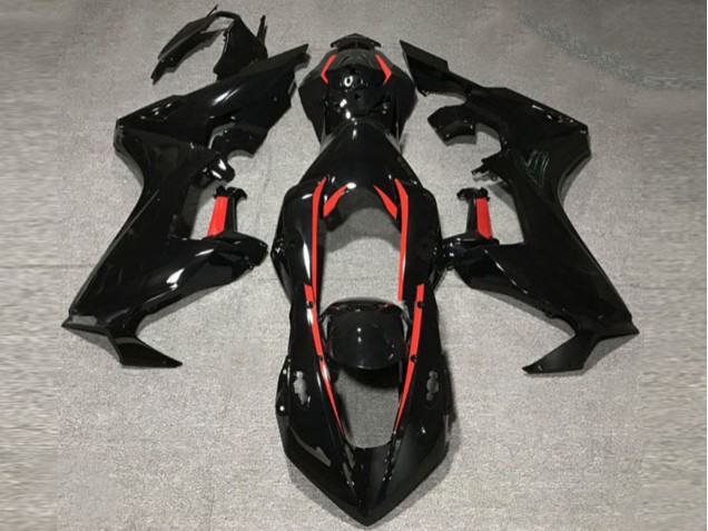 17-23 Schwarz Glänzend Mit Rotem Futter CBR1000RR Verkleidung