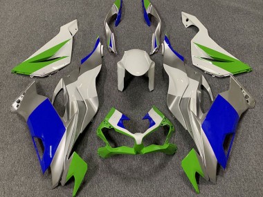 19-23 Glänzend Grün Blau & Silber ZX6R Verkleidung