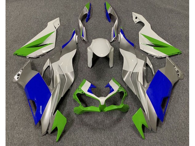 19-23 Glänzend Grün Blau & Silber ZX6R Verkleidung