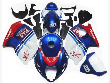 97-07 Blaues & Weißes Custom-Logo Motul GSXR 1300 Verkleidung