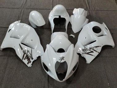 97-07 Glänzend Weiß OEM Stil Mit Silbernen Aufklebern GSXR 1300 Verkleidung