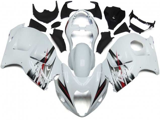 97-07 Glänzend Weiß & Silber Stil GSXR 1300 Verkleidung