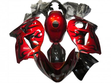 97-07 Rot & Schwarz Flamme GSXR 1300 Verkleidung