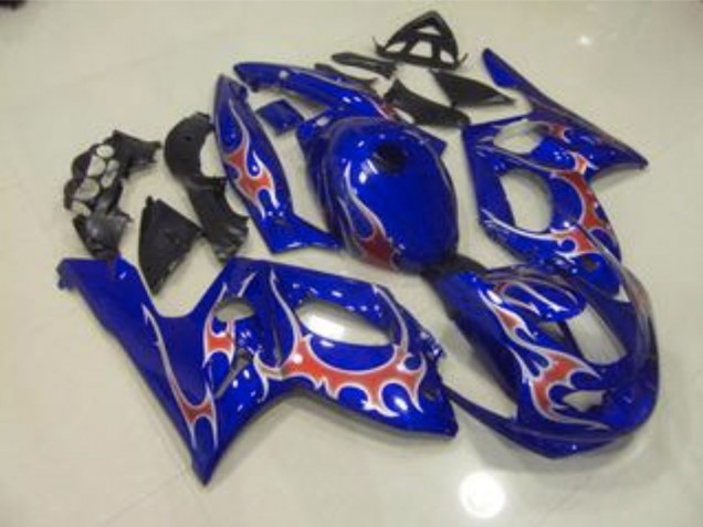 98-07 Blaurot & Silber Glänzend YZF600 Verkleidung