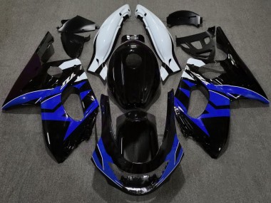 98-07 Glänzendes Schwarzblau & Weiß YZF600 Verkleidung