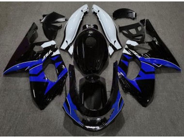 98-07 Glänzendes Schwarzblau & Weiß YZF600 Verkleidung