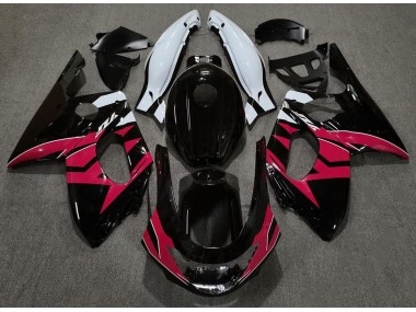 98-07 Schwarz Rot Glänzend & Weiß YZF600 Verkleidung